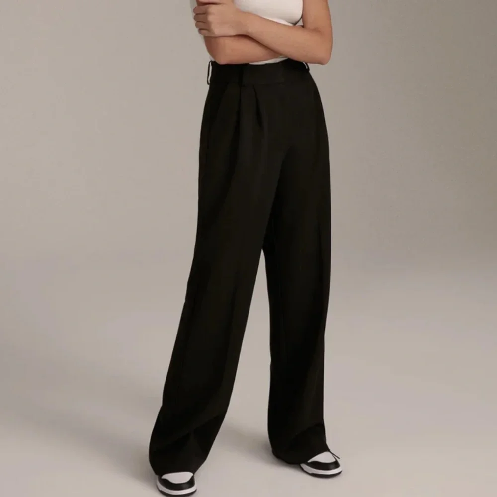 NWT Norm Thompson High Waist Trousers Black 8 - Picture 9 of 9